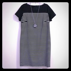 New. Black and White Striped Tunic Dress